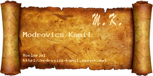 Modrovics Kamil névjegykártya